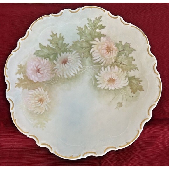 Vintage Reichenback German FINE CHINA Floral Hand Painted Mumm Serving Platter - Picture 1 of 6